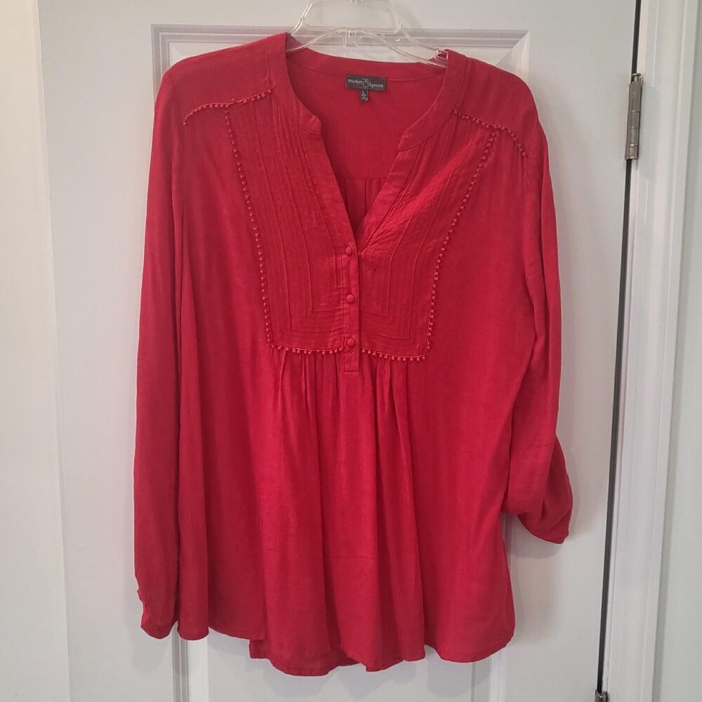 MARKET & SPRUCE FROM STITCH FIX PEASANT TUNIC BLOUSE LARGE